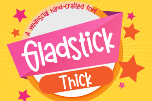 Gladstick Thick: A Whimsical Sans Serif Font for Bold Handmade Brands