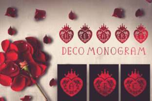 Heart Deco Monogram Typeface for Elegant Brand Identity